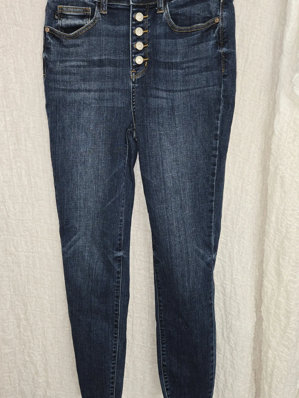 Judy Blue Women’s Dark Blue Button-Fly Skinny Jeans Size 7 (28